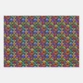 Levendig caleidoscopisch 3D geometrisch patroon Inpakpapier Vel (Voorkant 2)