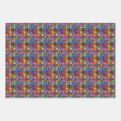 Levendig caleidoscopisch 3D geometrisch patroon Inpakpapier Vel (Voorkant)
