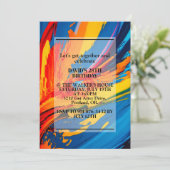 Levendig Canvas Schilderen Verjaardagsfeest Kaart (Staand voorkant)