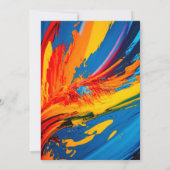 Levendig Canvas Schilderen Verjaardagsfeest Kaart (Achterkant)