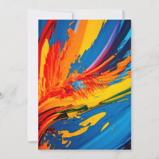 Levendig Canvas Schilderen Verjaardagsfeest Kaart (Achterkant)