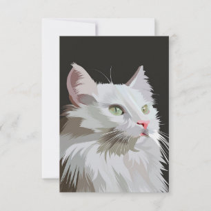 Levendig Cat Kitten-ontwerp RSVP Kaartje