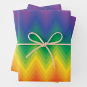 Levendig Chevron-patroon in Gradient Rainbow-kleur Inpakpapier Vel (In situ)