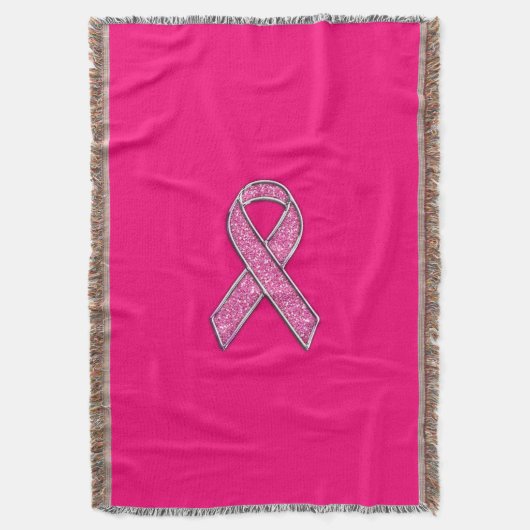 Levendig chroom glitter Style Roze lintbewustzijn Deken (Voorkant Verticaal)