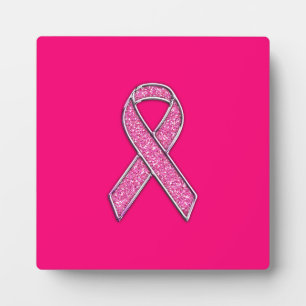 Levendig chroom glitter Style Roze lintbewustzijn Fotoplaat