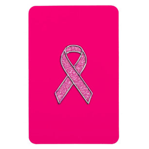 Levendig chroom glitter Style Roze lintbewustzijn Magneet