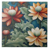 Levendig chrysant ontwerp tegeltje (Voorkant)