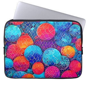 levendig cirkelpatroon laptop sleeve