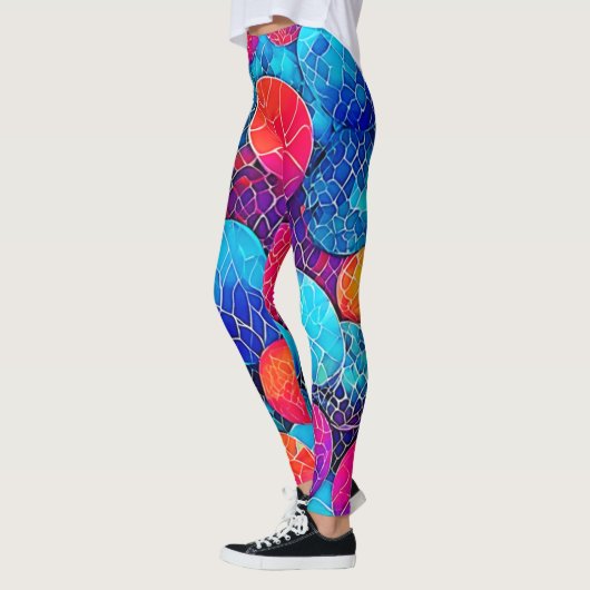 levendig cirkelpatroon leggings (Links)