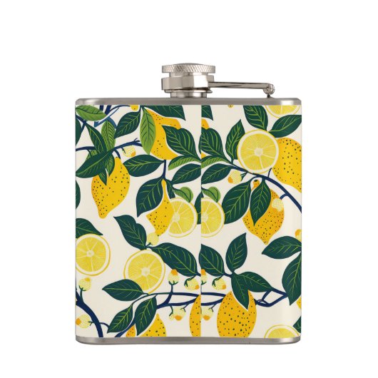 Levendig citroenboompje heupfles (Achterkant)