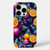 Levendig Citrus- en Bessenvruchtenpatroon op Marin Case-Mate iPhone Case (Achterkant)