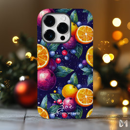 Levendig Citrus- en Bessenvruchtenpatroon op Marin Case-Mate iPhone 14 Pro Hoesje