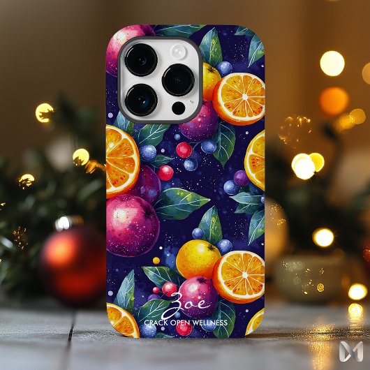 Levendig Citrus- en Bessenvruchtenpatroon op Marin Case-Mate iPhone Case