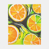 Levendig Citrus Schilderij Fleece Deken (Voorkant)