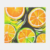 Levendig Citrus Schilderij Fleece Deken (Voorkant (Horizontaal))