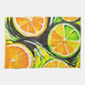 Levendig Citrus Schilderij Theedoek (Horizontaal)