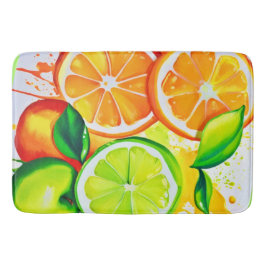 Levendig Citrus Vruchten Spat Kunst Badmat