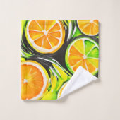 Levendig citrusschilderij bad handdoek (Wasdoekje)