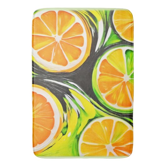 Levendig citrusschilderij badmat (Voorkant Verticaal)