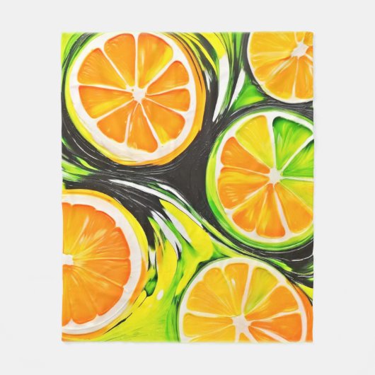 Levendig citrusschilderij fleece deken (Voorkant)