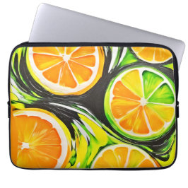 Levendig citrusschilderij laptop sleeve