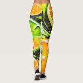 Levendig citrusschilderij leggings (Achterkant)