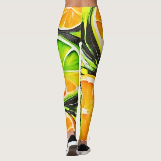 Levendig citrusschilderij leggings (Achterkant)