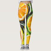 Levendig citrusschilderij leggings (Voorkant)