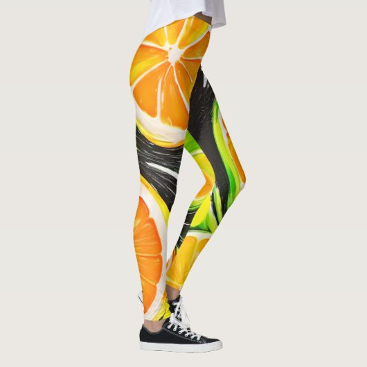 Levendig citrusschilderij leggings (Rechts)