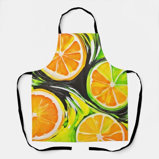 Levendig citrusschilderij schort (Voorkant)