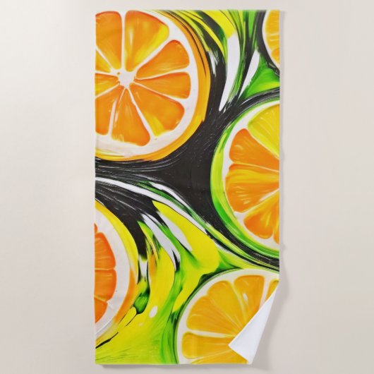Levendig citrusschilderij strandlaken (Voorkant)