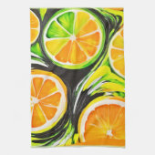 Levendig citrusschilderij theedoek (Verticaal)