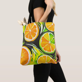 Levendig citrusschilderij tote bag
