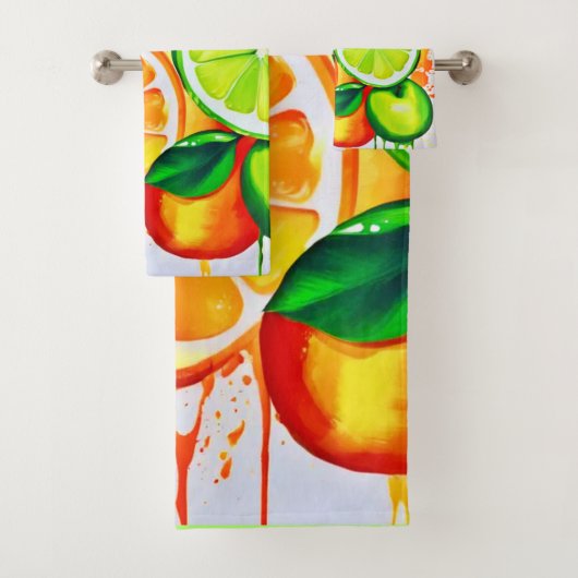 Levendig citrusvruchten spat kunst bad handdoek (Insitu)