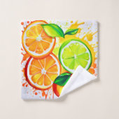 Levendig citrusvruchten spat kunst bad handdoek (Wasdoekje)