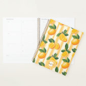 Levendig citrusvruchtenpatroon met groene bladeren planner (Display)