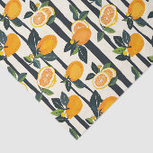 Levendig citrusvruchtenpatroon met groene bladeren tissuepapier (Detail)