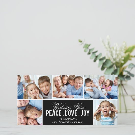 Levendig collage Holiday-fotokaart Feestdagenkaart (Staand voorkant)