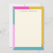 Levendig Colorblock Modern Border Gepersonaliseerd Notitiekaartje (Voorkant)