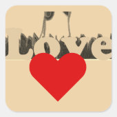 Levendig compassie rood speciaal hart vierkante sticker (Voorkant)