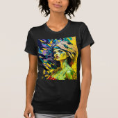 Levendig Cool Girl Portret - Moderne Kunst T-shirt (Voorkant)