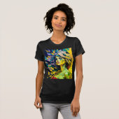 Levendig Cool Girl Portret - Moderne Kunst T-shirt (Voorkant volledig)