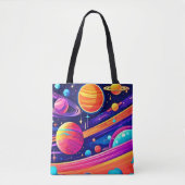 Levendig Cosmic Symphony-ontwerp Tote Bag (Voorkant)