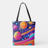 Levendig Cosmic Symphony-ontwerp Tote Bag (Achterkant)