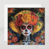 Levendig cultureel feest Dia de los Muertos Kaart (Voorkant / Achterkant)