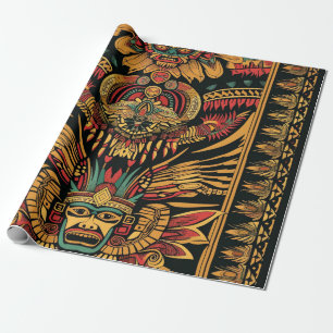 Levendig cyaan "Aztec Dream" mat inpakpapier