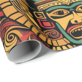 Levendig cyaan "Aztec Dream" mat inpakpapier (Rol Hoek)