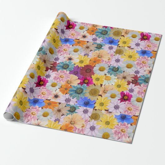 Levendig daisy delight-inpakpapier cadeaupapier (Uitgerold)