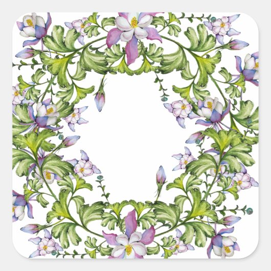 Levendig delicate bloemkool vierkante sticker (Voorkant)