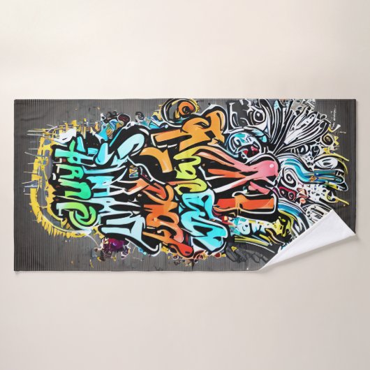 Levendig design met straatkunst badhanddoek (Badhanddoek)